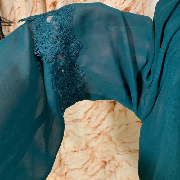 Gianni Bini Emerald Green Sheer Lacy Dress - Picture 5 of 10